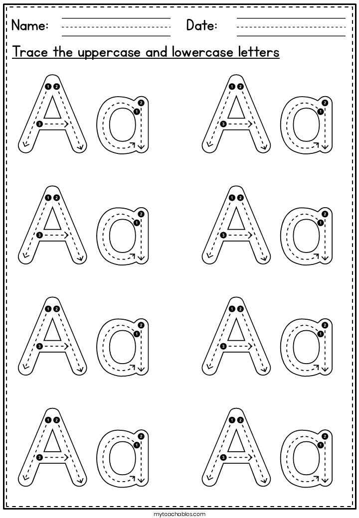 Alphabet Tracing Worksheets | Large Print Pen Control Practice