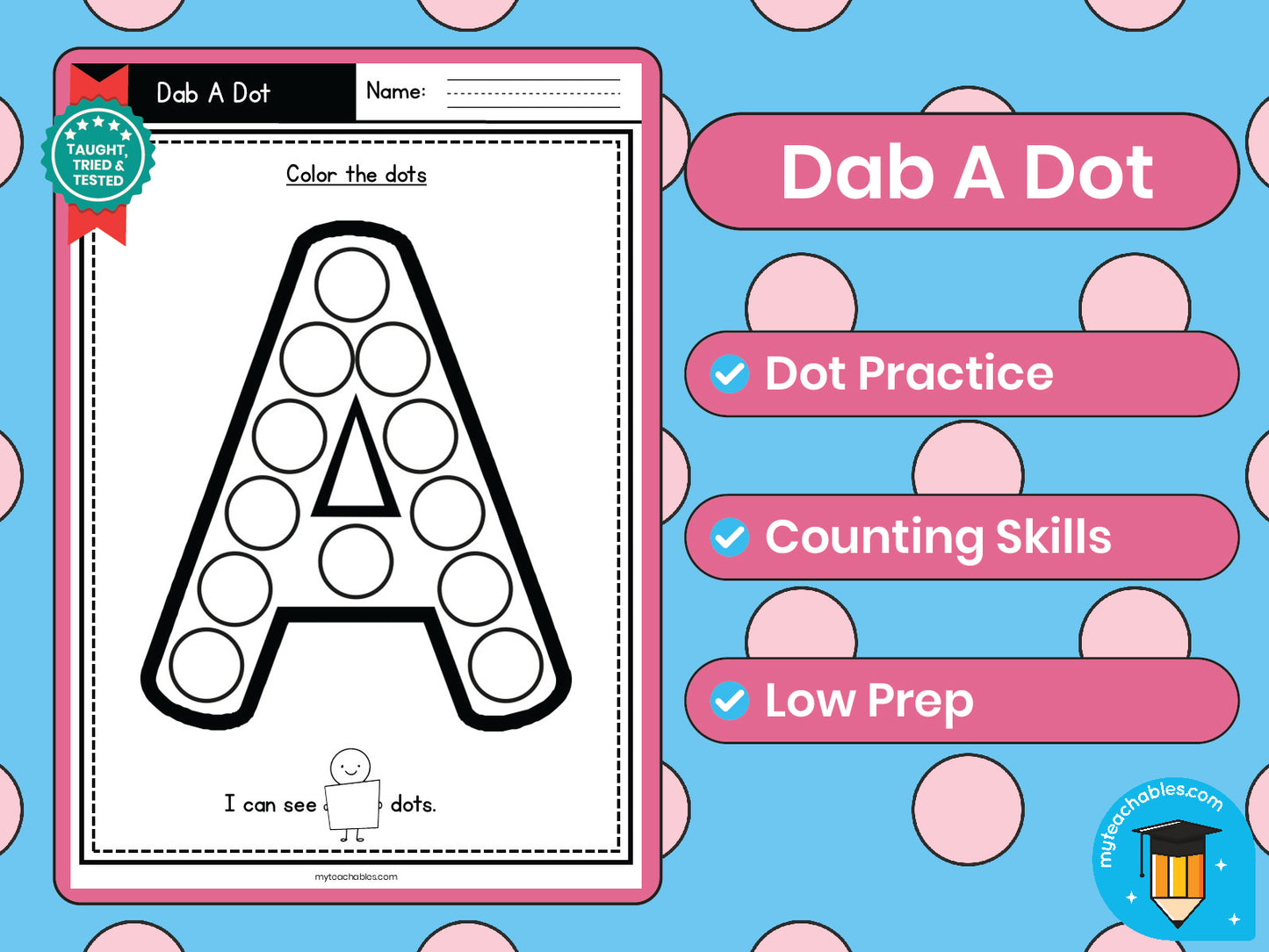 Uppercase Dab A Dot A-Z | Fine Motor & Counting Practice