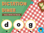 Dictation Diner Bundle | Listen & Write Short Vowel CVC Words