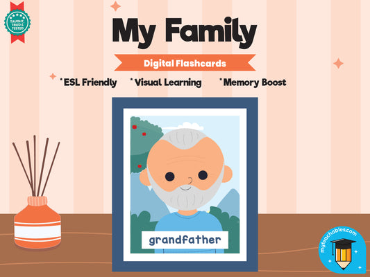 My Family Digital Flashcards | Animated ESL Vocabulary Set