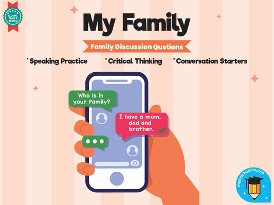 My Family Discussion Prompts | ESL Speaking & Conversation Slides