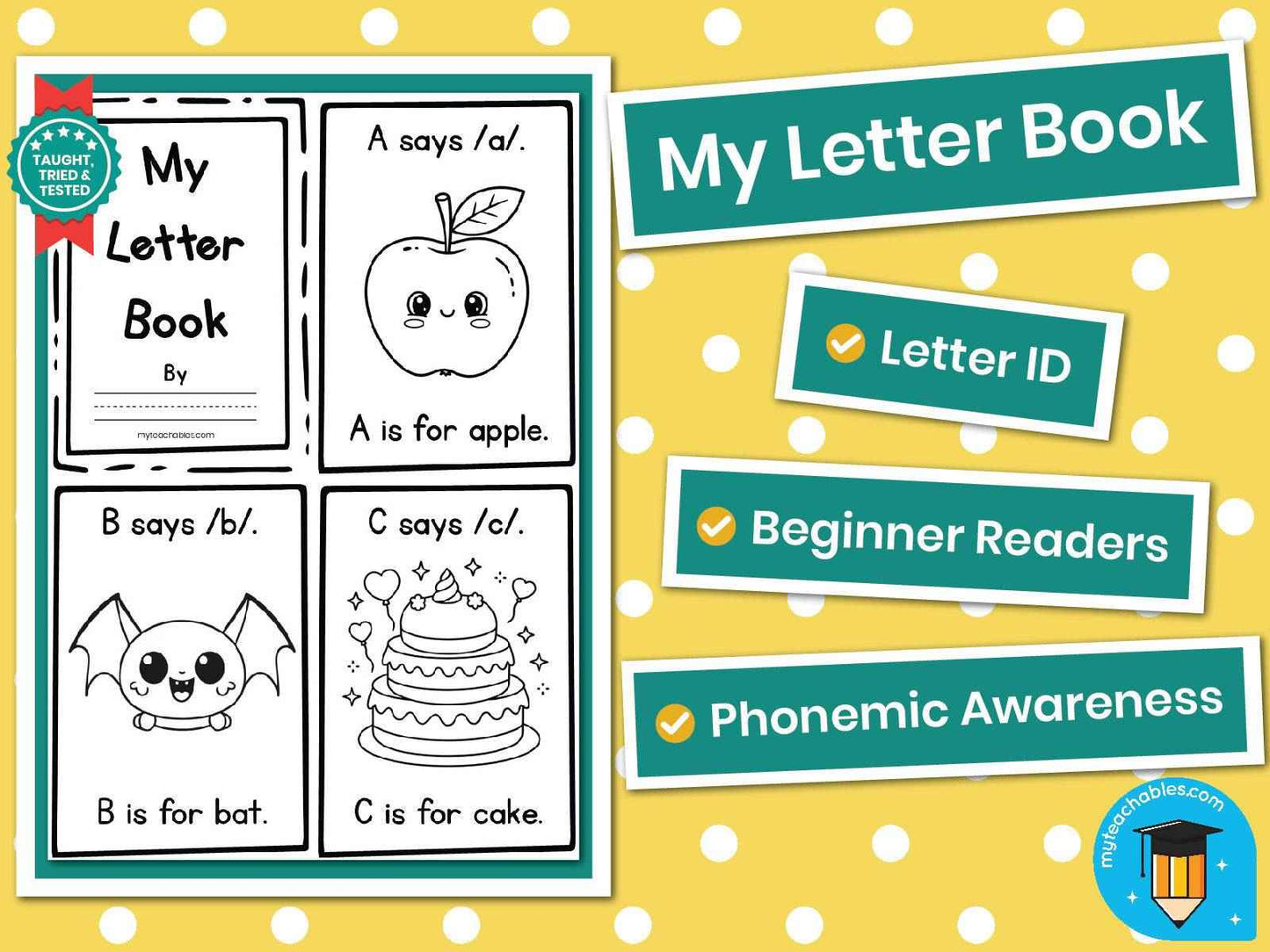 Alphabet Letter Sound Book A–Z | Read & Color Phonics Pack