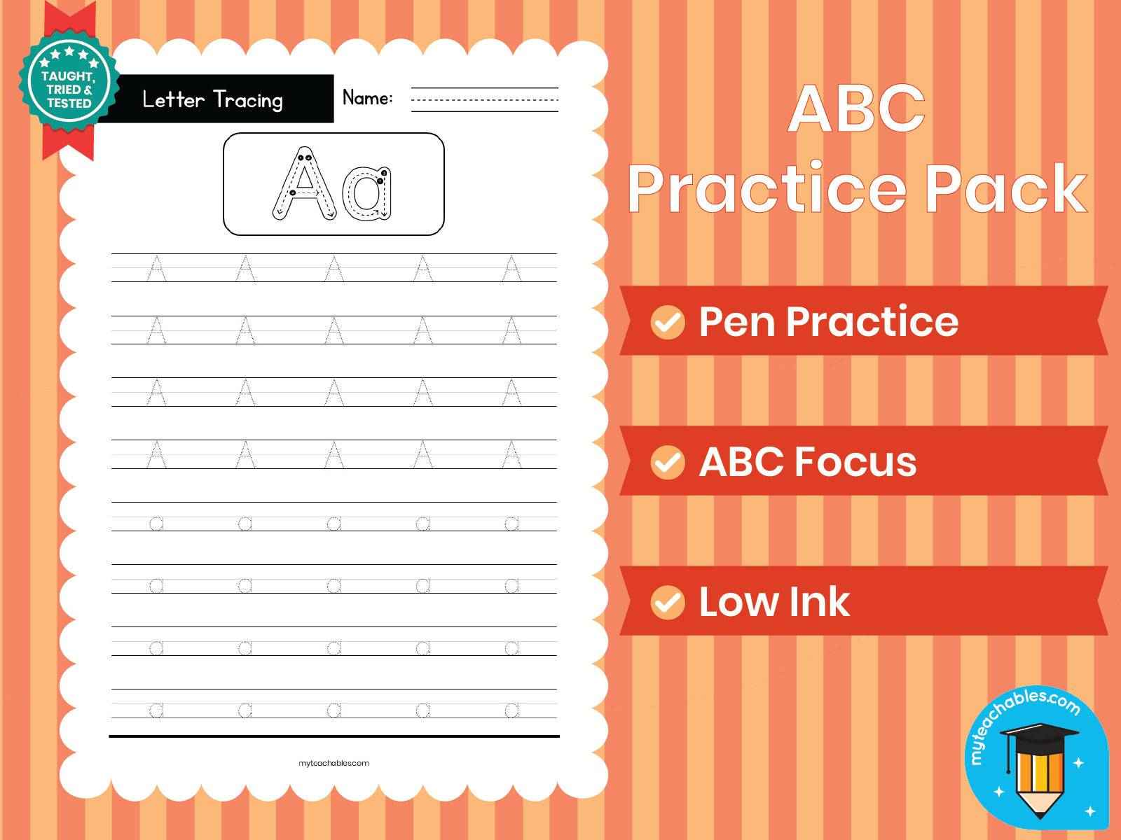 Alphabet Handwriting Worksheets A–Z | Upper & Lowercase Tracing Pack