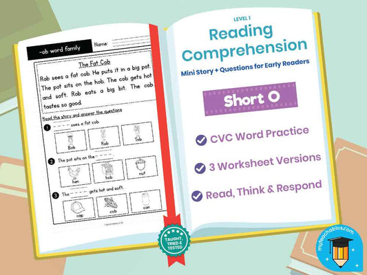 CVC Short O Word Families | Reading Comprehension Bundle