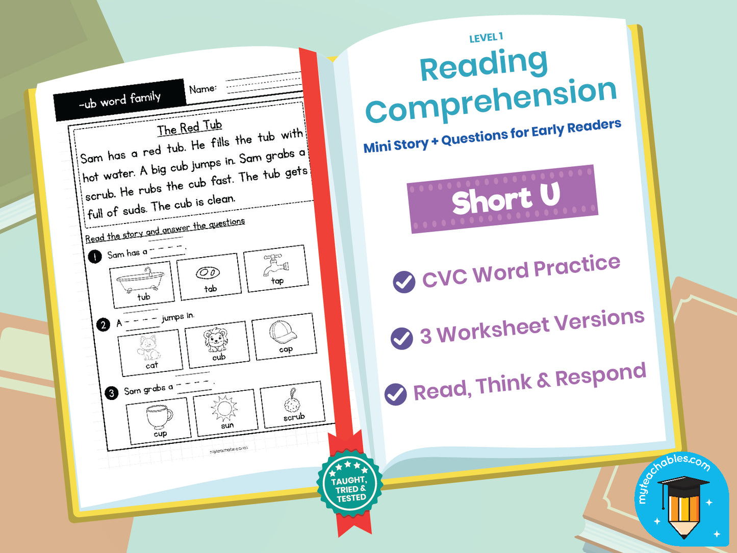CVC Short U Word Families | Reading Comprehension Bundle