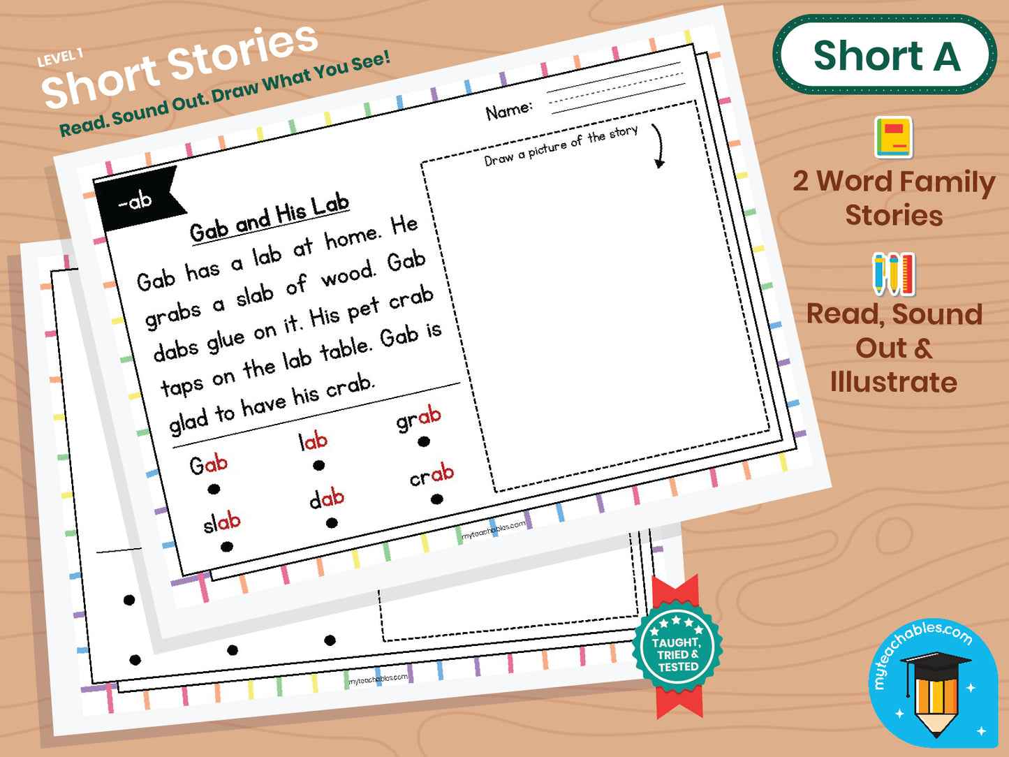 Phonics Story Sketch Pack – Short A | CVC Word Families