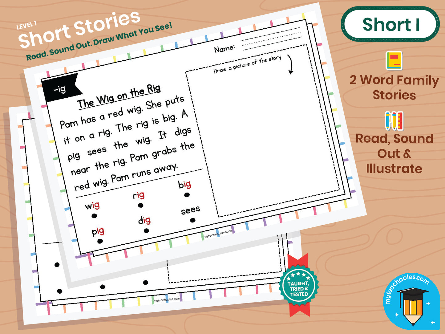 Phonics Story Sketch Pack – Short I | CVC Word Families