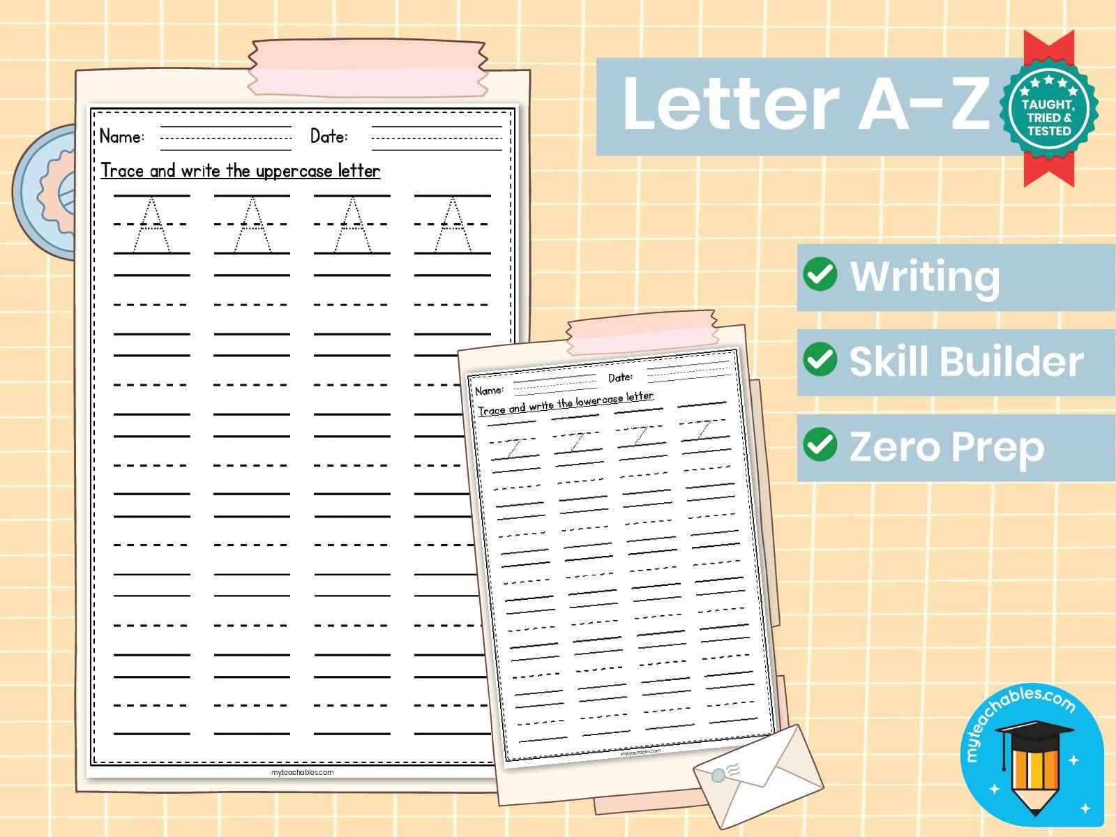 Letter Formation Tracing Worksheets A–Z | Handwriting Practice Pack