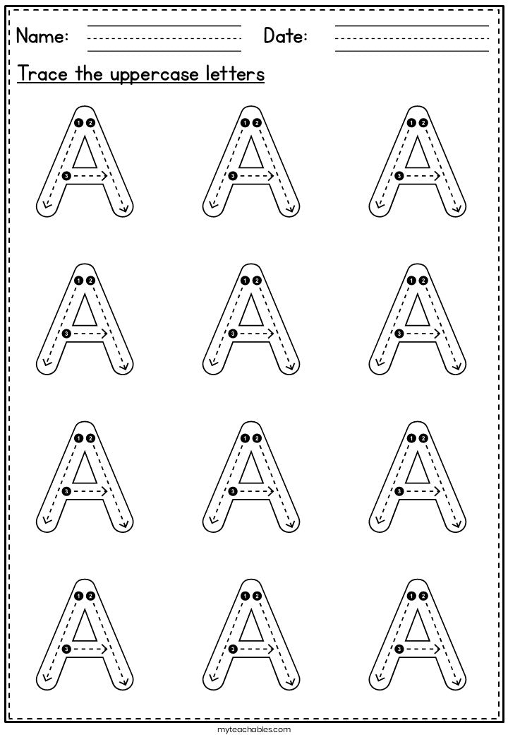 Alphabet Tracing A–Z | Large Print Pen Control Worksheets