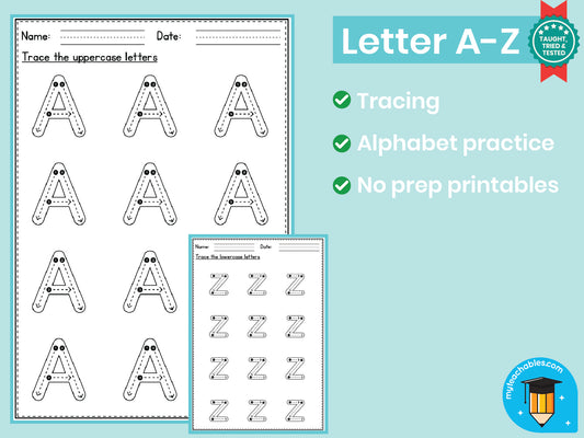 Alphabet Tracing A–Z | Large Print Pen Control Worksheets